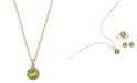 Macy's Peridot (1-1/3 ct. t.w.) and Diamond Accent Pendant Necklace in 14k Gold